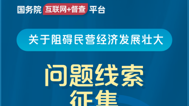 晚上看操逼视频国务院“互联网+督查”平台公开征集阻碍民营经济发展壮大问题线索